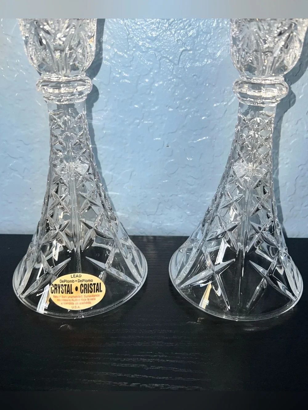 Vintage DePlomb Crystal Candlesticks